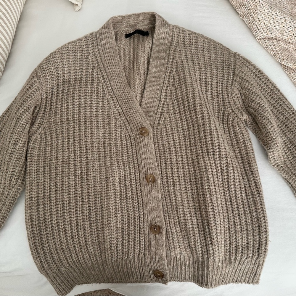 Jenni Kayne Taupe Knit Cardigan